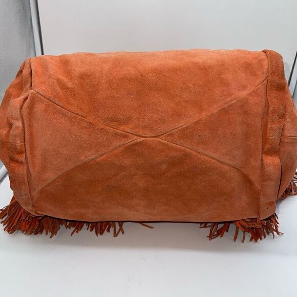 Celine RARE Dimitri Large Suede Satchel in Burnt Ochre - Picture 9 of 16